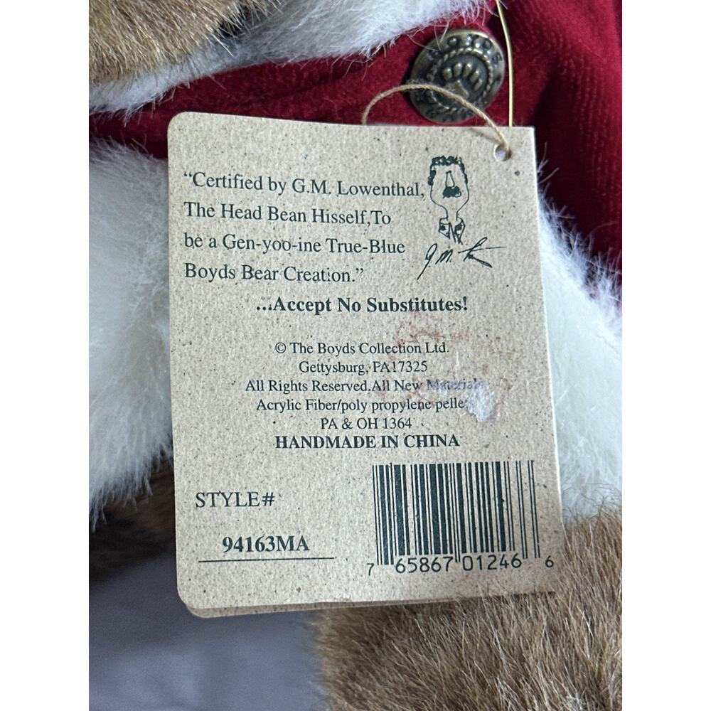Boyds Bears Maci E. Kringlebeary 8” Plush Christmas Bear 94163MA w/ Tags - Picture 10 of 12